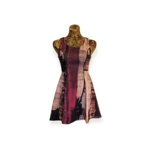 bar lll dress side zippers design circle skirt abstract dress XS purple